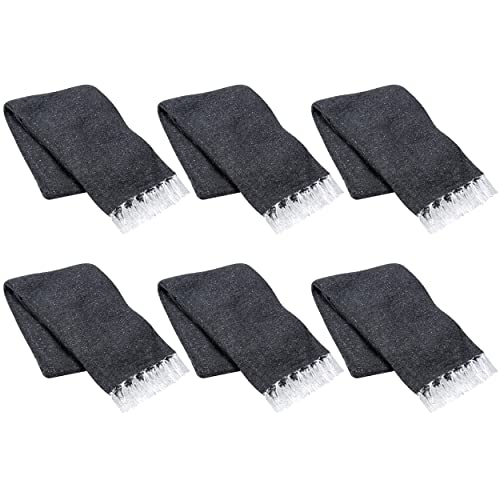 La Montana 6 Pack Heavyweight Solid Mexican Blanket, 74"x50", Charcoal - color: Charcoal