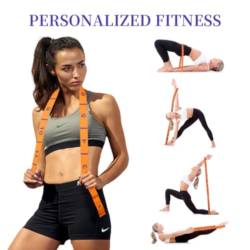 Elastic Yoga Stretching Strap with Loops, CEILIWEN Stretch Straps for Physical Therapy, Pilates Stretch Band, Elastic Exercise Bands, Leg Stretching Strap, Stretch Resistance Bands for Exercise