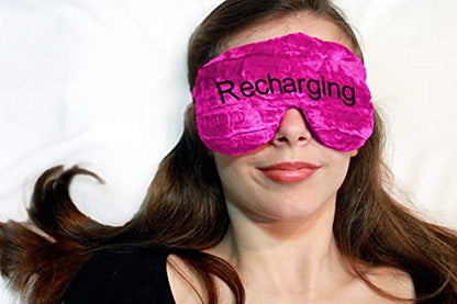 Custom Embroidered Handmade Sleep Eye Mask Pillow - Flax Seed or Poly Fill - Lavender or Unscented - Crushed Velvet