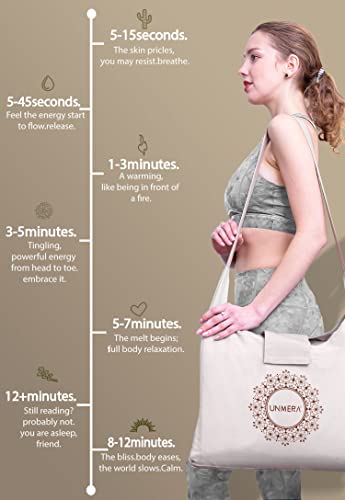 UNMERA Acupressure Mat and Pillow Set,Natural Linen & Coconut Fiber Filling | Back/Neck Pain Relief, Sciatic, Headache and Muscle Relaxation, Comes with Carrying Bag - color: Linen Original
