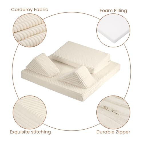 Meditation Cushion, Meditation Mat with Knee Support, Beige - color: Beige, size: 24X24X2 Inch