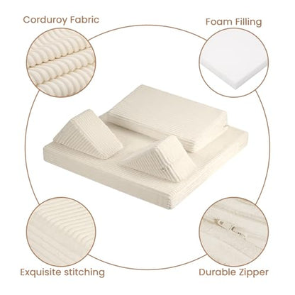 Meditation Cushion, Meditation Mat with Knee Support, Beige - color: Beige, size: 24X24X2 Inch
