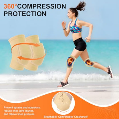 Volleyball Knee Pads for Girls Women Men Youth Kids Knees Protective - color: Skin, size: Medium