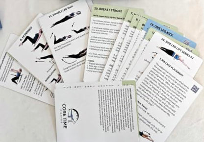 52 Premium Pilates Cards - 40 Pilates exercises- Ideal for Beginners or Students- Led by Stott Pilates Certified Instructor- Detailed photos- Video Instructions - Do Pilates at Home- No equipment needed.