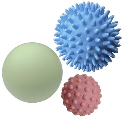 3PCS Firm Massage Lacrosse Balls for Myofascial Release, Muscle Knots, Trigger Point Therapy, Yoga Deep Tissue Massage, Pain Relieve from Plantar Fasciitis, Muscle Soreness Massager Ball - color: 3 Style Massage Ball Multicolor