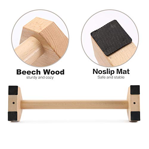 Pushup Stands - Wooden Push Up Bars Gym Gear Equipment with Anti-Slid Mat Workout Solid Exercise Women Men Portable Fitness - style: Regular