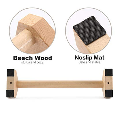 Pushup Stands - Wooden Push Up Bars Gym Gear Equipment with Anti-Slid Mat Workout Solid Exercise Women Men Portable Fitness - style: Regular