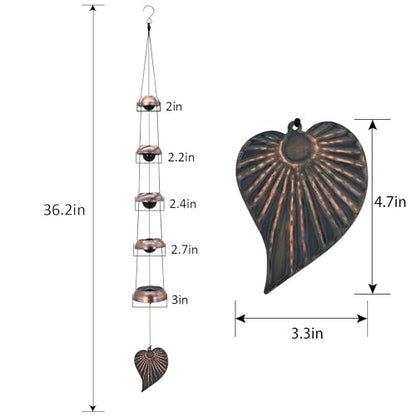 Cooper Leaf Temple Wind Chime,Wind Chimes 5 Bells, Feng Shui Wind Chimes - size: Five-Bodhi