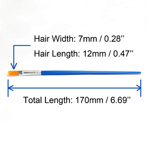 50 Pcs Flat Paint Brushes Value Pack, Synthetic Hair, Short Plastic Handle | Durability, Cleaning Ease for Painting with Acrylic, Oil, Watercolor, Gouache & Enamel for Beginners, Students & Teachers