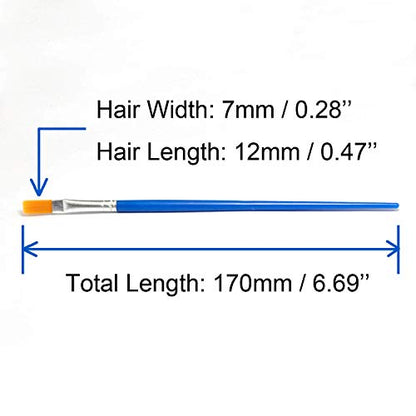 50 Pcs Flat Paint Brushes Value Pack, Synthetic Hair, Short Plastic Handle | Durability, Cleaning Ease for Painting with Acrylic, Oil, Watercolor, Gouache & Enamel for Beginners, Students & Teachers