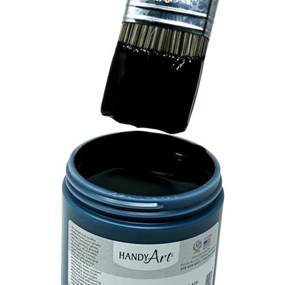 Handy Art Acrylic Gesso, 32 oz, Black, Primer for Canvas, Wood, & Artist Painting Surfaces, Enhances Acrylic Paint Adhesion, Low Viscosity, Thick Coverage, Certified Safe & AP Non-Toxic, Made in US - color: Black Gesso, size: 32 Fl Oz (Pack of 1)