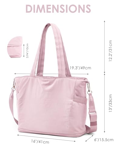 Tote Bag for Women,Puffer Work Bags with Zipper Compartments, Expandable Handbag for Travel Work Sport