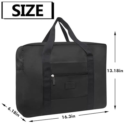 Travel Duffel Bag 24 PCS Foldable Travel Bag Bulk Carry on Luggage Bag Waterproof Tote Sports Gym Bag Lightweight Large Weekender Overnight Bag for Women and Men (Black 24PCS) - color: Black 24PCS