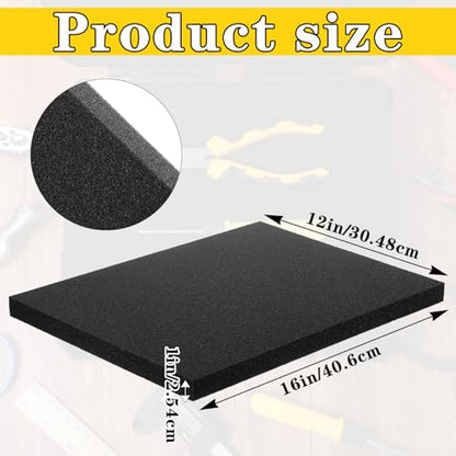 8 Pcs Polyurethane Foam Sheet- 16 x 12 x 1 Inch Cuttable Foam Inserts for Cases- Packing Pads for Toolbox Camera Storage and Crafts