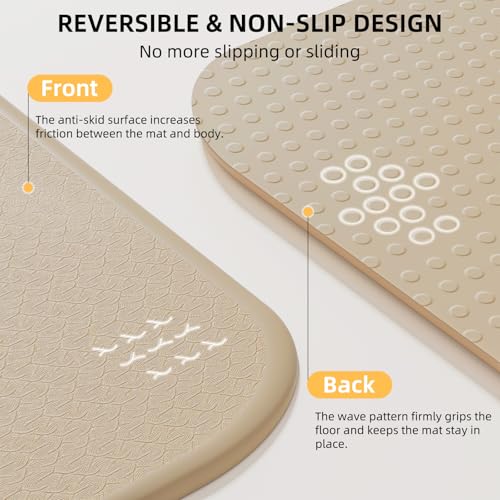 Foldable Yoga Mat 74"x47.2"x 0.4" – Large Yoga Mat - color: Cream
