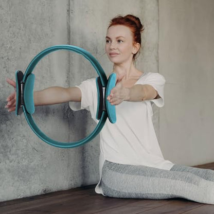 Syhood Pilates Ring 11. 81 Inch Pilates Circle Yoga Ring Magic Lightweight Flexible Workout Equipment for Fitness Physical Therapy Resistance Exercise Arms Legs - color: Green