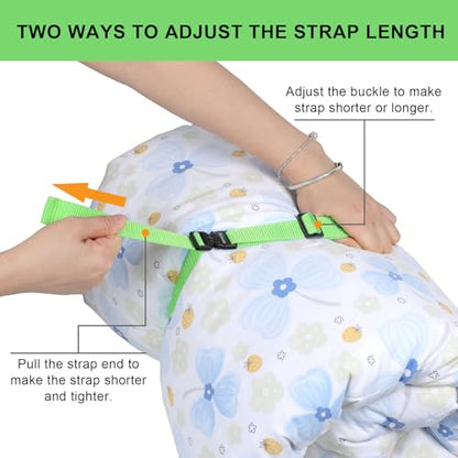 Utility Straps with Metal Quick Release Buckle, Adjustable Nylon Belt Backpack Accessories Sleeping Bag Strap for Hiking, Travel, Outdoor Sports (Green-Metal Buckle, 1" W-48 L) - size: 1"W-48"L