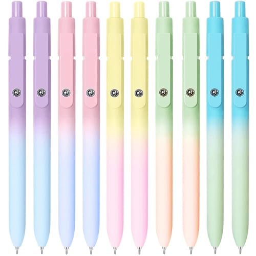 Gel Pens, 10PCS 0.7mm Gel Pens Black Ink Fine Point Smooth Writing Pens | High-End Series Ballpoint for Office Supplies, Stocking Stufferss, Gifts for Men Women - color: Multicolor & 10 Gradient