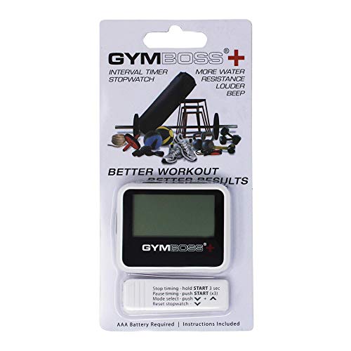 Gymboss Plus Interval Timer and Stopwatch - White/Black Hardcoat - color: White / Gray