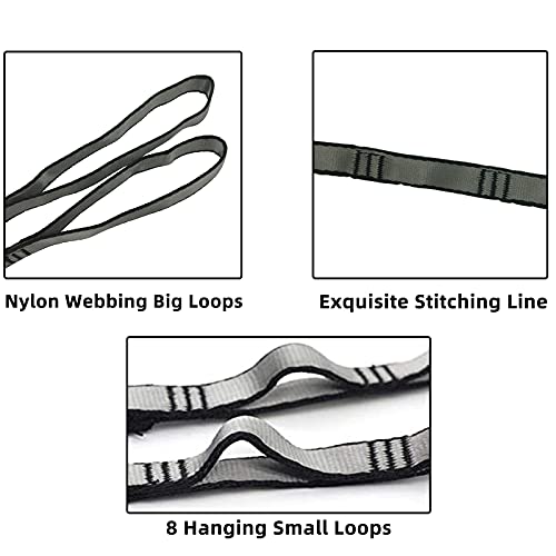 PRIOR FITNESS 2pcs Nylon Daisy Chain Straps, Grey, 2PCS