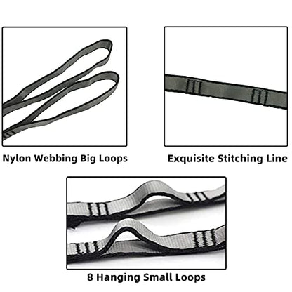 PRIOR FITNESS 2pcs Nylon Daisy Chain Straps, Grey, 2PCS
