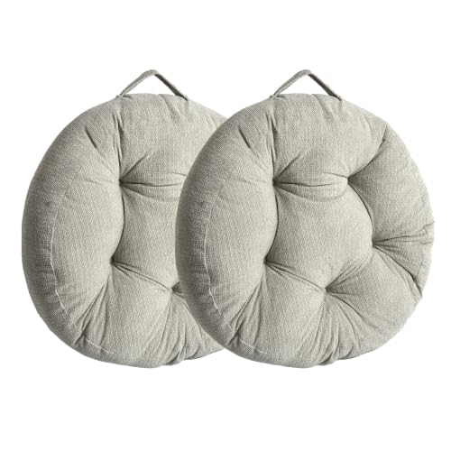 Floor Pillow Cushion with Handle for Adults Women Men | Large Meditation & Sitting Cushion Pillow for Tatami, Living Room, Yoga (2, Light Gray, Round, 22" x 22" x 6") - color: Light Gray, Round