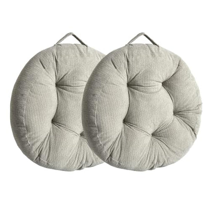 Floor Pillow Cushion with Handle for Adults Women Men | Large Meditation & Sitting Cushion Pillow for Tatami, Living Room, Yoga (2, Light Gray, Round, 22" x 22" x 6") - color: Light Gray, Round