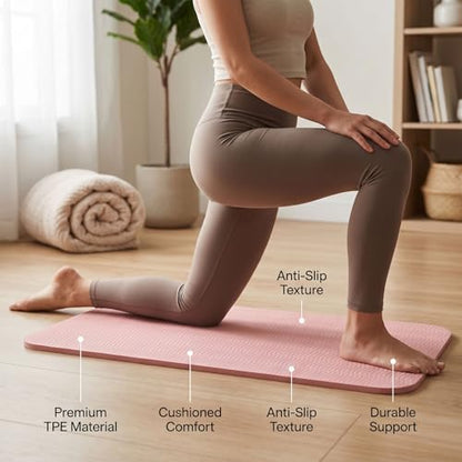 Yoga Knee Pad and Elbow Cushion, Knee Cushion Mat for Floor Exercise Home Workout - color: Light Pink