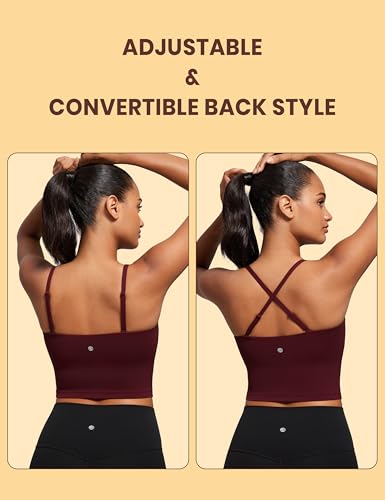 CRZ YOGA Butterluxe Cami Crop Tank Tops - color: Red Merlot, size: Medium