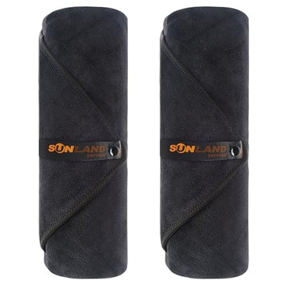 SUNLAND Microfiber Gym Bath Towels for Men Momen 24x48In - color: Black X 2