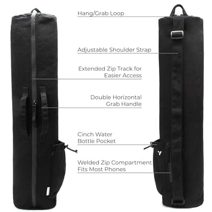 VOORAY Avani Yoga Mat Bag with Adjustable Shoulder Strap - Black