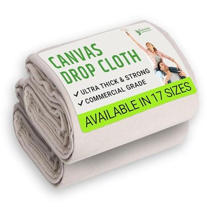 All Purpose Canvas Drop Cloths - Drop Cloth for Painting, Floor Cover, Heavy Duty Protection for Furniture & Surfaces, Reusable Painters Canvas Tarp for Renovation & Home (2 Pack 4x12) - size: 2 Pack - 4x12