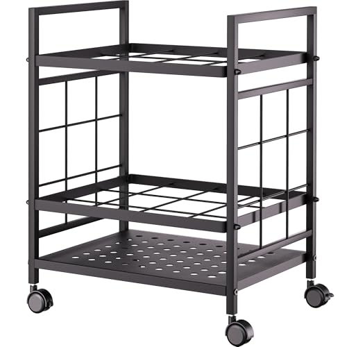 GIOTORENT Blueprint Storage Rack, Blueprint Holder with Wheels, Used for Storing Map/Poster/Blueprint/Architectural Construction Plan, 12 Slots, 2 Brakes, Silent Wheel for Home, Office, School(Black) - style: 12 Slots - Black