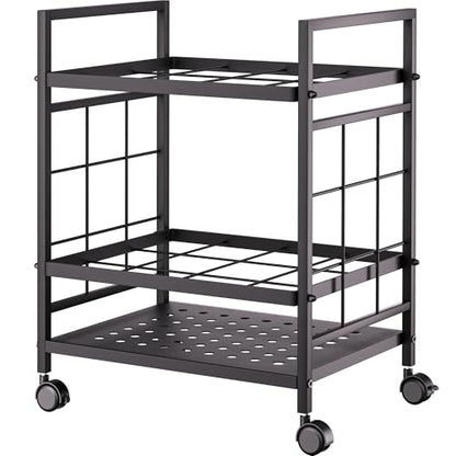GIOTORENT Blueprint Storage Rack, Blueprint Holder with Wheels, Used for Storing Map/Poster/Blueprint/Architectural Construction Plan, 12 Slots, 2 Brakes, Silent Wheel for Home, Office, School(Black) - style: 12 Slots - Black