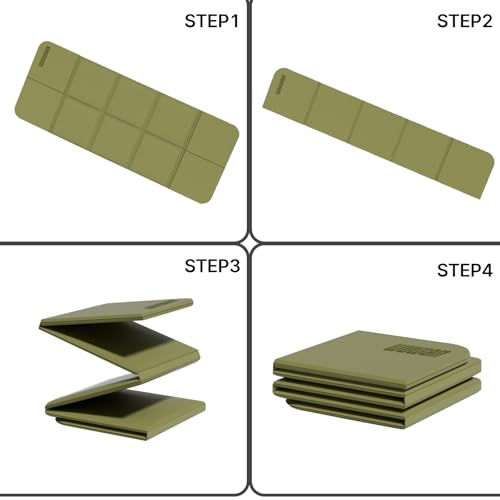 Foldable Yoga Mat 75"x31"x0.24" Portable Exercise Mat - color: Green