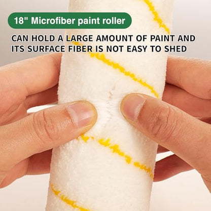 VOOMEY 7 Pcs 18 Inch Paint Tray Liners,6 Pcs 18 Inch Roller Covers, Large Paint Roller Sleeves for Wall, Ceiling, Painters, Painting Surfaces. - size: 7 Pcs 18" Tray Liners & 6 Pcs 18" Roller