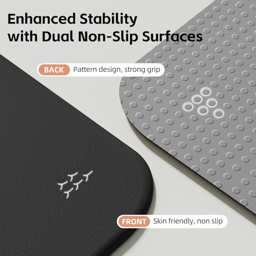 Foldable Yoga Mat Extra Thick 0.32"(8mm) | Folding Exercise Mat,Odorless POE, Non-Slip Grip, No-Curl Edges, Great for Yoga, Pilates & Home Workouts - color: Black-Pattern