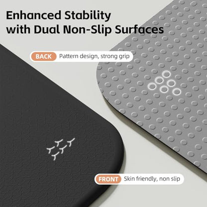 Foldable Yoga Mat Extra Thick 0.32"(8mm) | Folding Exercise Mat,Odorless POE, Non-Slip Grip, No-Curl Edges, Great for Yoga, Pilates & Home Workouts - color: Black-Pattern