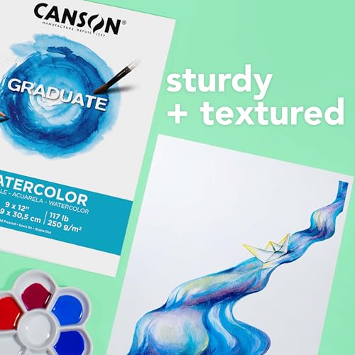 Canson Graduate Watercolor Pad, Foldover, 11x14 inch, 20 Sheets | Artist Paper for Adults and Students - Painting, Gouache, Mixed Media and Ink (Pack of 12) - size: 11x14 inch (Pack of 12)