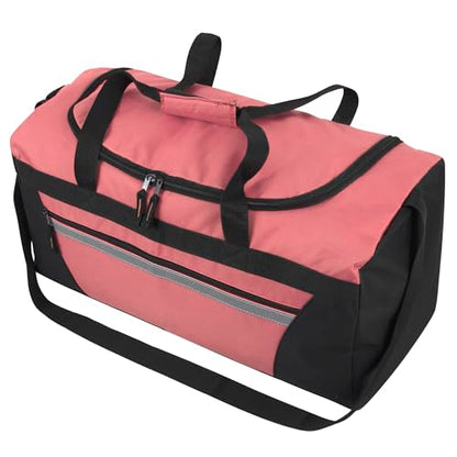 40 Liter, 22 Inch Reflective Duffle Bag with Shoulder Strap for Men, Women, Travel - color: Pink