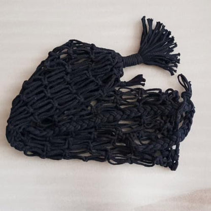 Macrame Yoga Mat Carrier Bag, Suitable for most Yoga Mats - color: navy blue