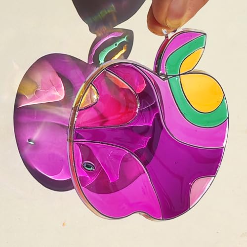 30 Set Apple Suncatcher Craft Kits, Blank Back to School Sun Catcher Art | DIY Window Paint Art Sets for First Day of School Supplies Home Party Activities Art Project - style: Apple