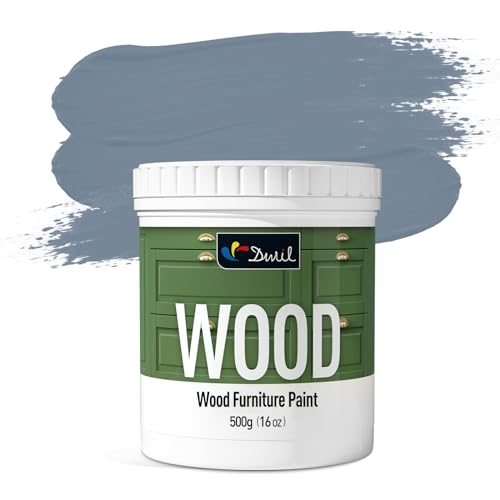 DWIL Matte Finish Furniture Paint - 16 Oz Wood Paint for Cabinets, Doors, Tables, and Dressers Refinishing - Water-Based, Non-Toxic & Odorless, Easy to Apply(Blue Grey)-Without Tools - color: Blue Grey, size: 16 Ounce (Pack of 1)