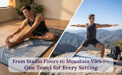 Multipurpose Yoga Mat Towel 72" x 26.5" - Christian Faith-Based Fitness Towel with Non-Slip Silicone Grip, Quick Drying & Sweat Absorbent for Yoga, Pilates, Gym, Picnic & Outdoor Activities