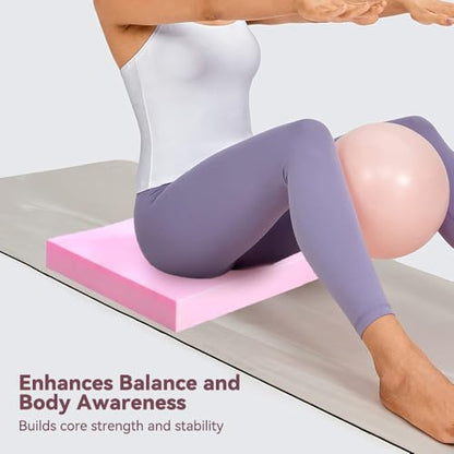 Large Thick Balance Pad Non-Slip Stability Trainer Yoga & Pilates - color: Pink