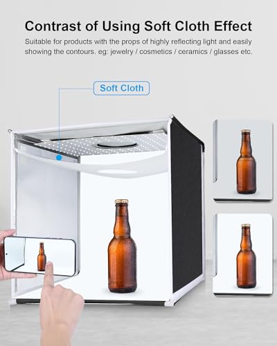 PULUZ Portable Light Box, 16"x16" Professional Dimmable Photo Box Photography with High CRI 144 LED Lights, Upgraded Lightbox with 6 Backdrops for Product Photography - size: 16.00*16.00 Inch
