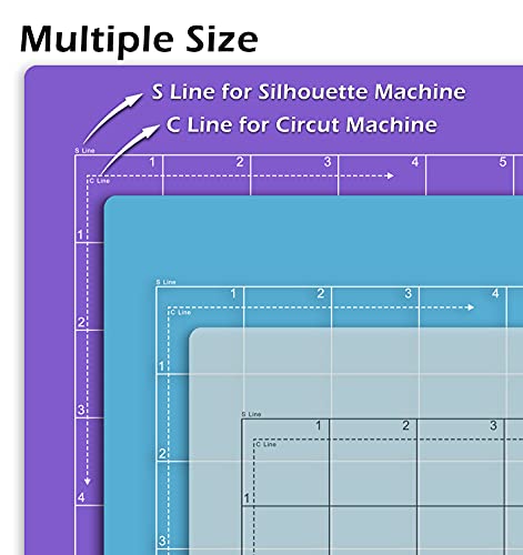 Standard Grip Cutting Mat for Silhouette Cameo - 12" x 24" 4 Pack 12"x12" 4 Pack Adhesive Cut Mat Replacement Set Matts Vinyl Craft | 12x24 4 Pack, 12x12 4 Pack - color: Standard Grip 8 Packs
