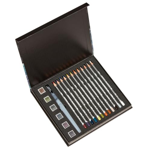 Derwent Graphitint Mixed Media Set, 19 Piece Set, Graphitint Paint, Pencils & Waterbrush (2305949)