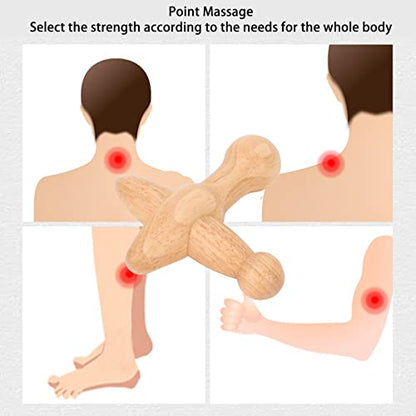Trigger Point Massager Tool, Wood Deep Tissue Acupressure Massage Tools for Full Body Relaxing, Handcrafted Thumb Saver Massager