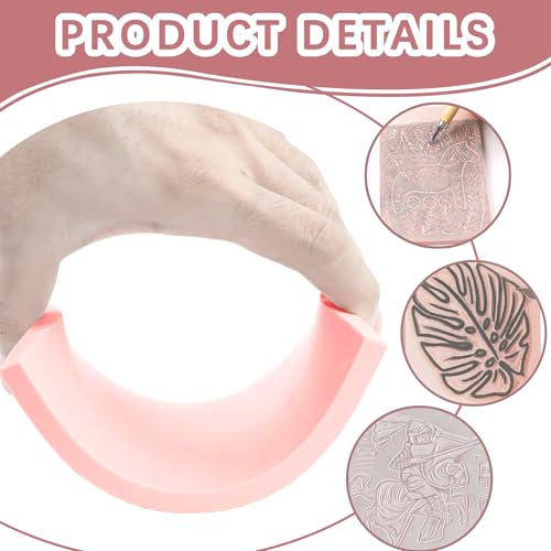 Linoleum Blocks for Printmaking, Pink Rubber Stamp Carving Blocks Rubber Carving Blocks Linocut Block for Stamp Maker Printmaking Supplies (Pink - 6 Pack) - color: Pink - 6 Pack